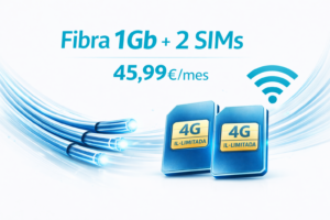 Serveis fibra 1gb + 2 sims 45,99 alta velocitat